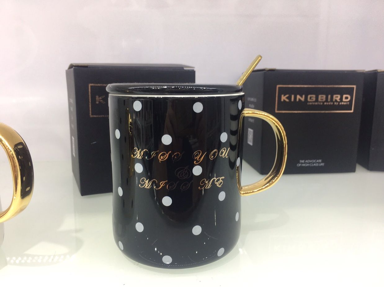 特价陶瓷盖杯礼品杯ins手把包金含盖含金勺含彩盒礼品日用品详情图3