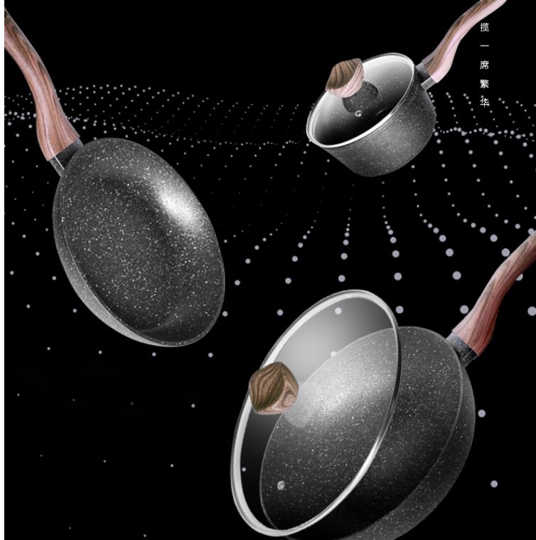 帅帅三件套不粘锅含奶锅煎锅炒锅材质铝合金一件3套库存特价处理售完为止详情3