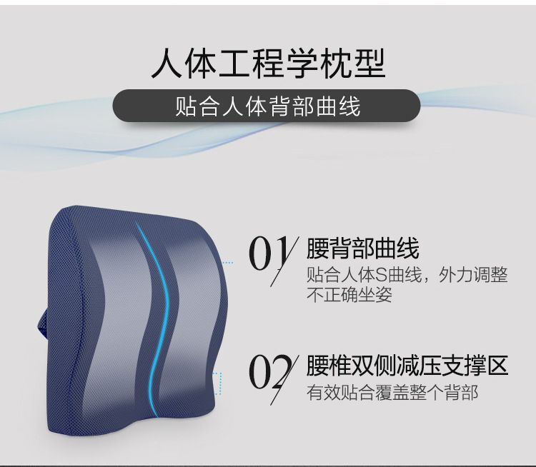Lumbar cushion, breathable pillow, mesh fabric, dual-purpose lumbar cushion, seat cushion, office chair cushion detail image 8