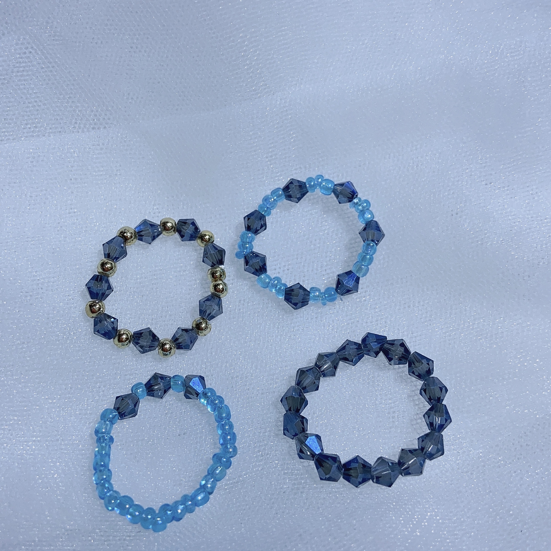 Crystal rice bead ring undefined