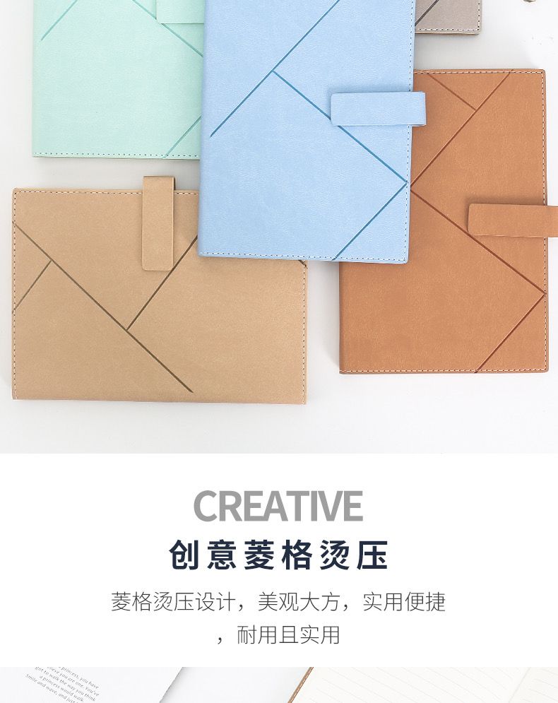 硬皮a5笔记本带扣定制logo商务办公记事学生简约文艺日记本子批发详情图4