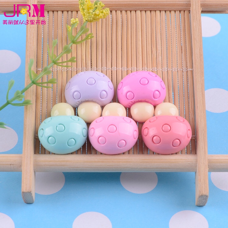 Jingrimei spring color mushroom resin patch glasses case, mobile phone case decoration materials, children resin head accessories thumbnail