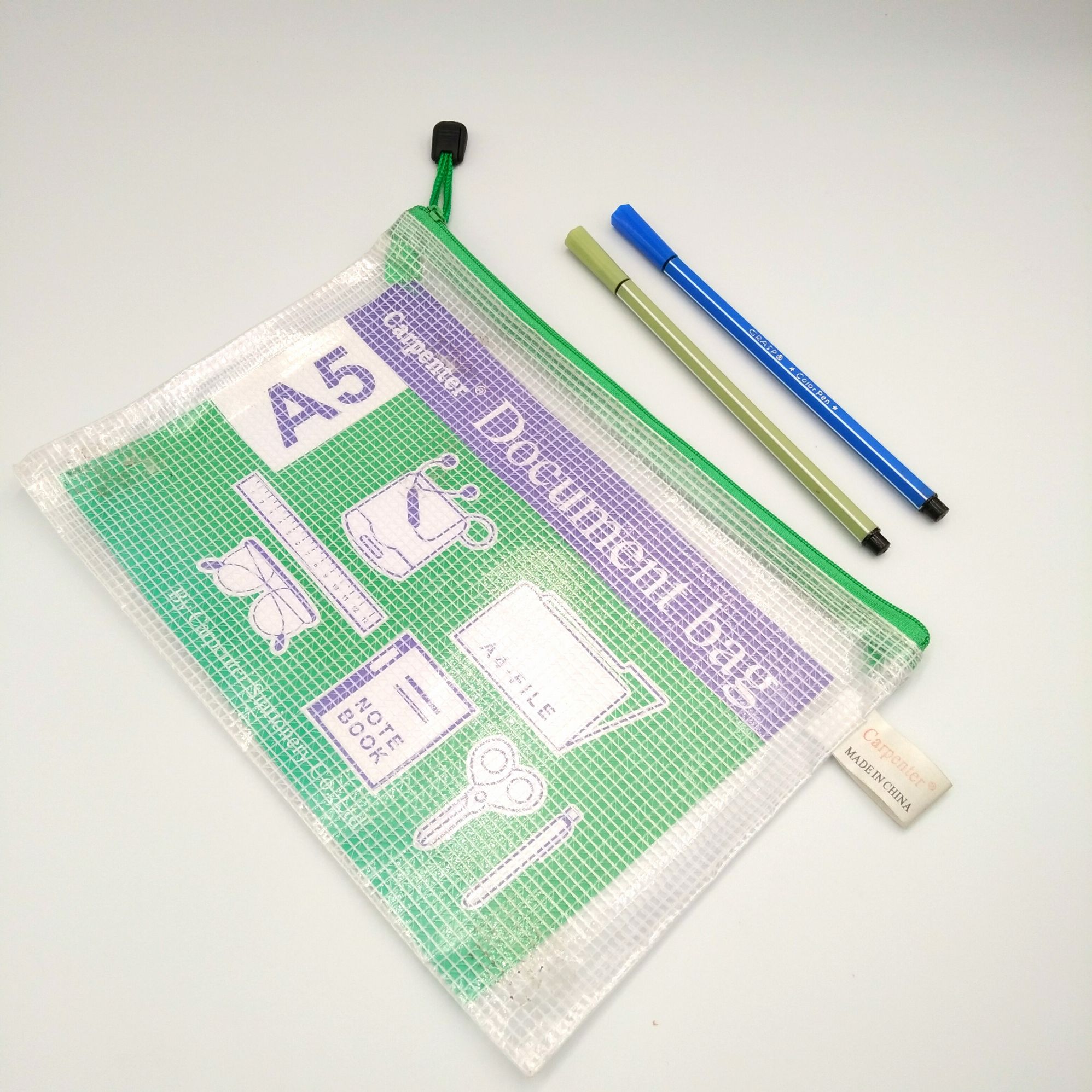 A5 zipper bag office information bag mesh file bag student pencil bag note bag