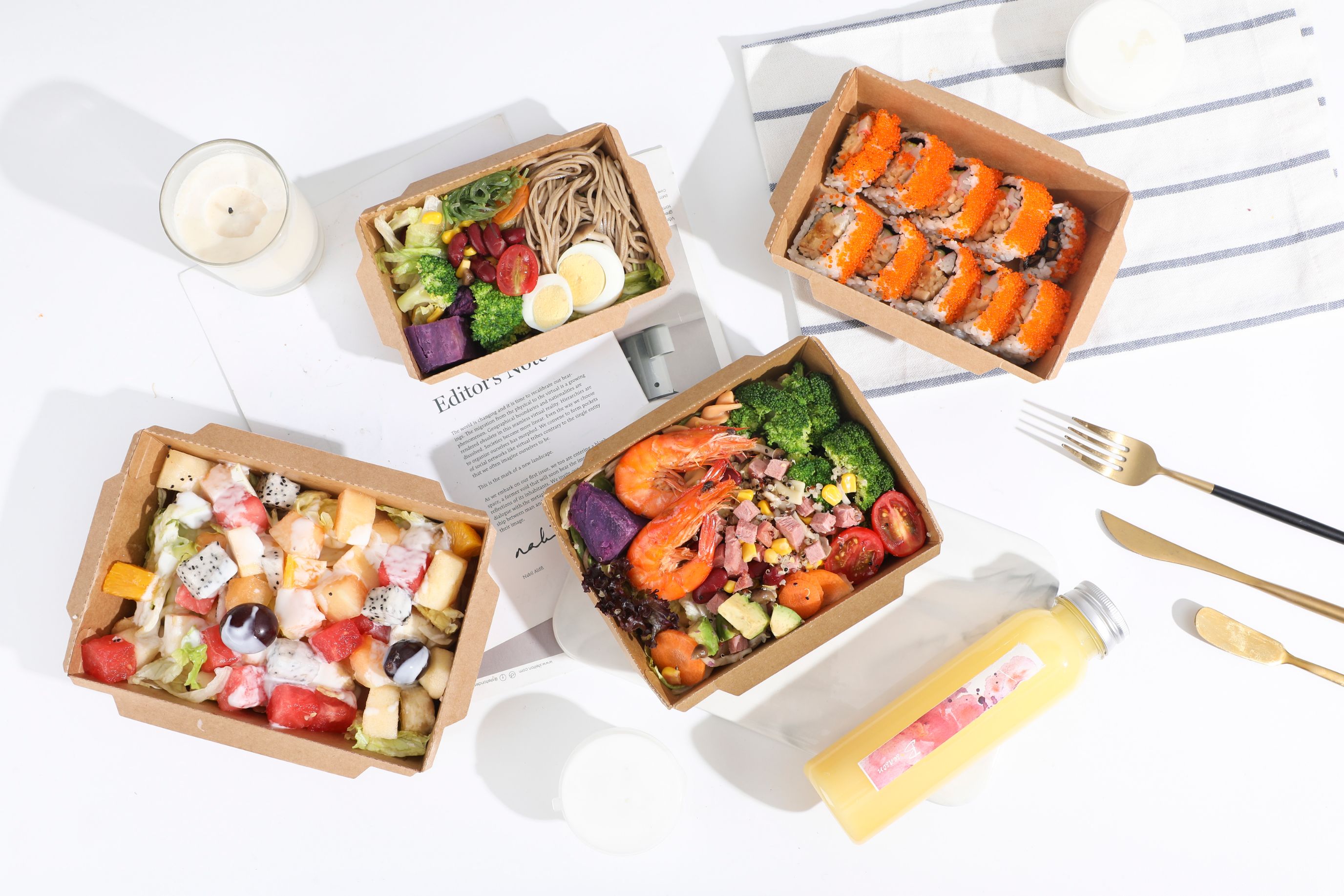 Food Grade Kraft Paper Transparent Lid Sushi Takeout Fast Food Bento Box Salad Mist Box Fried Chicken Box Specification drawing