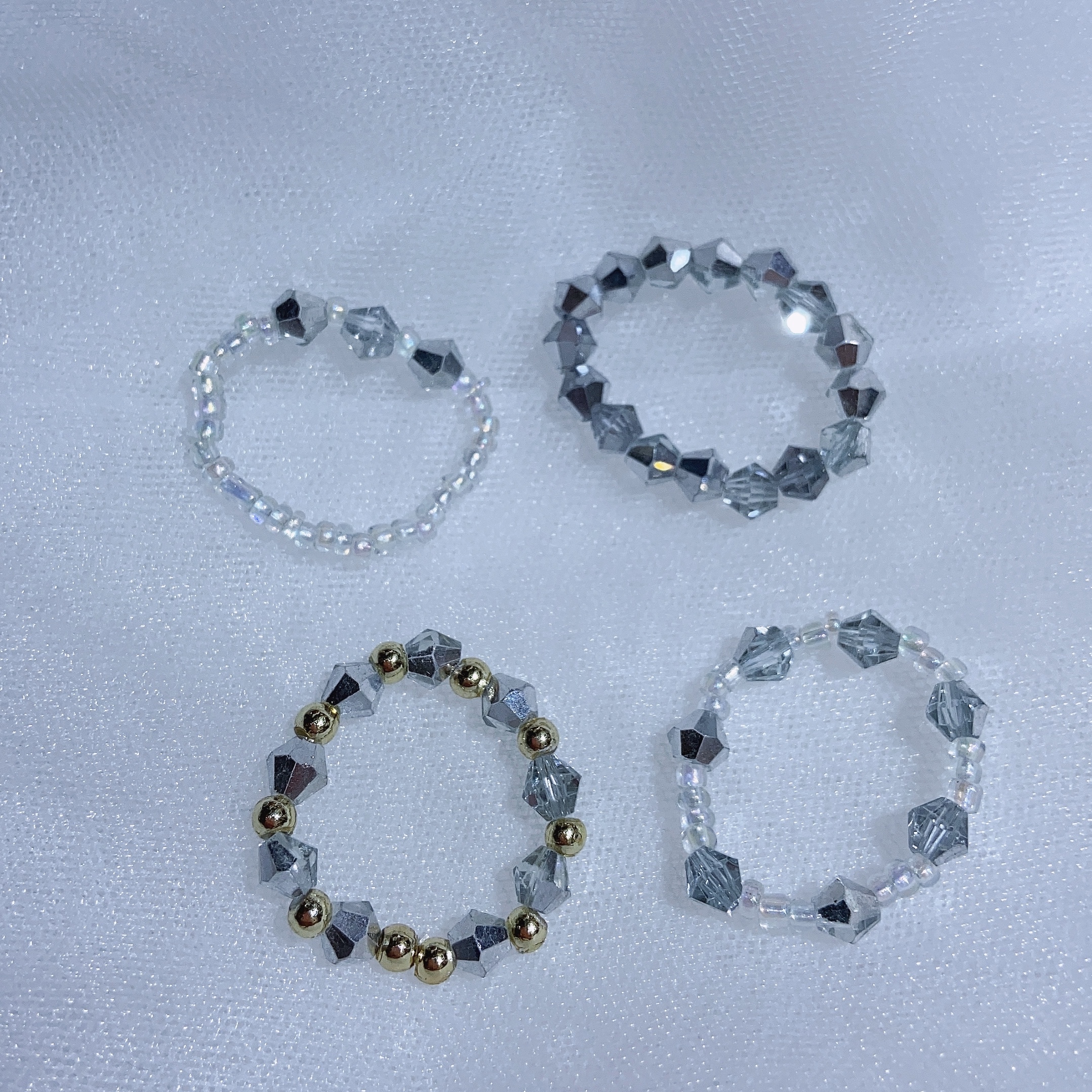 Crystal rice bead ring Item Picture