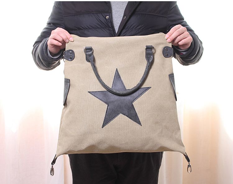 新品欧美流行帆布印 五角星手提包单肩挎包德国爆款外贸批发详情图2