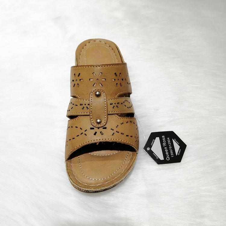 New design hot sell PU wedge slipper shoes详情图3