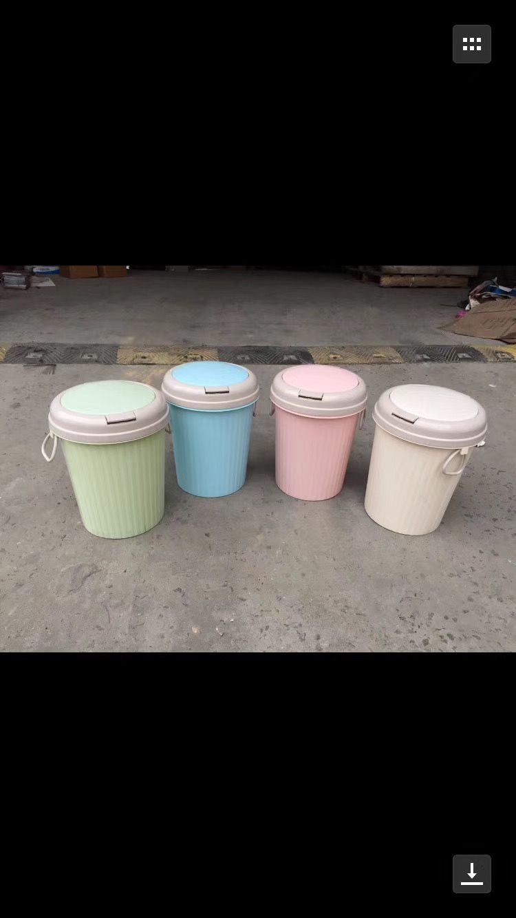 家用带环带盖垃圾桶8753垃圾桶塑料垃圾篓详情图1