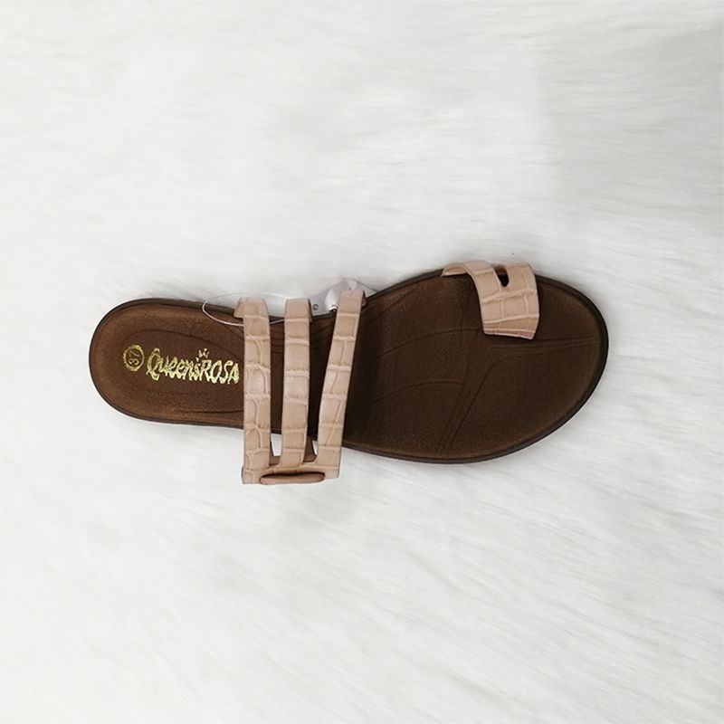 Snakeskin PU leather ladies slippers sandals summer beach详情图2