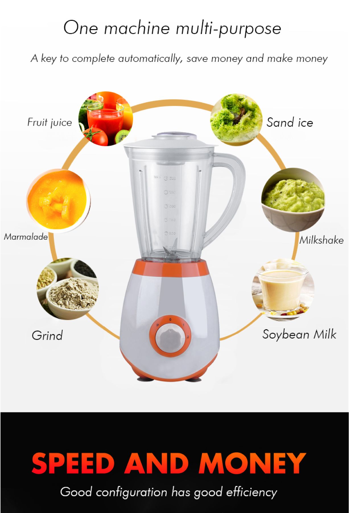 DSP丹松 榨汁机小型 家用电动榨汁机绞肉辅食机 水果搅拌机便携式详情图2