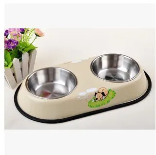 Factory direct sales of stainless steel pet bowls, stainless steel double bowls, colored bowls, dog bowls and cat bowls detail image 2