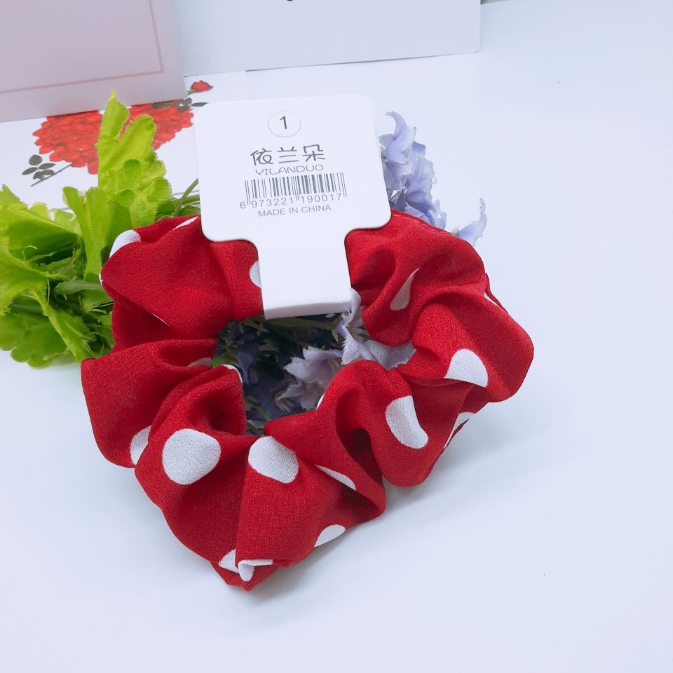 Plaid ins tie large colon with hair band leather cover headdress Korean female cloth art ball horsetail new head rope network red Application Scenario