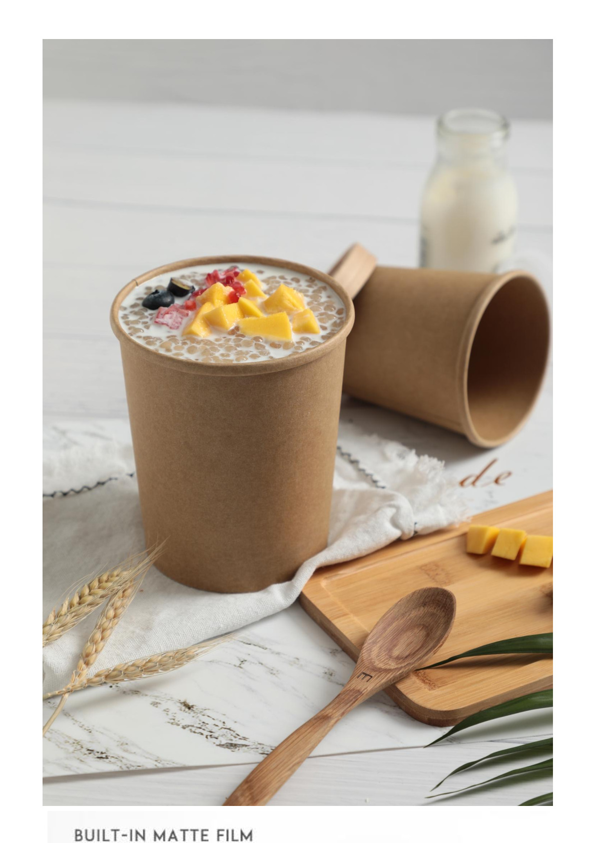 Food Grade Disposable Porridge Bucket Take-Out Box Kraft Paper Soup Bucket Porridge Cup Paper Bowl Soup Cup Specification drawing