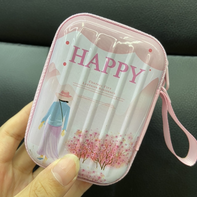 马口铁方形零钱包樱花happy女孩款