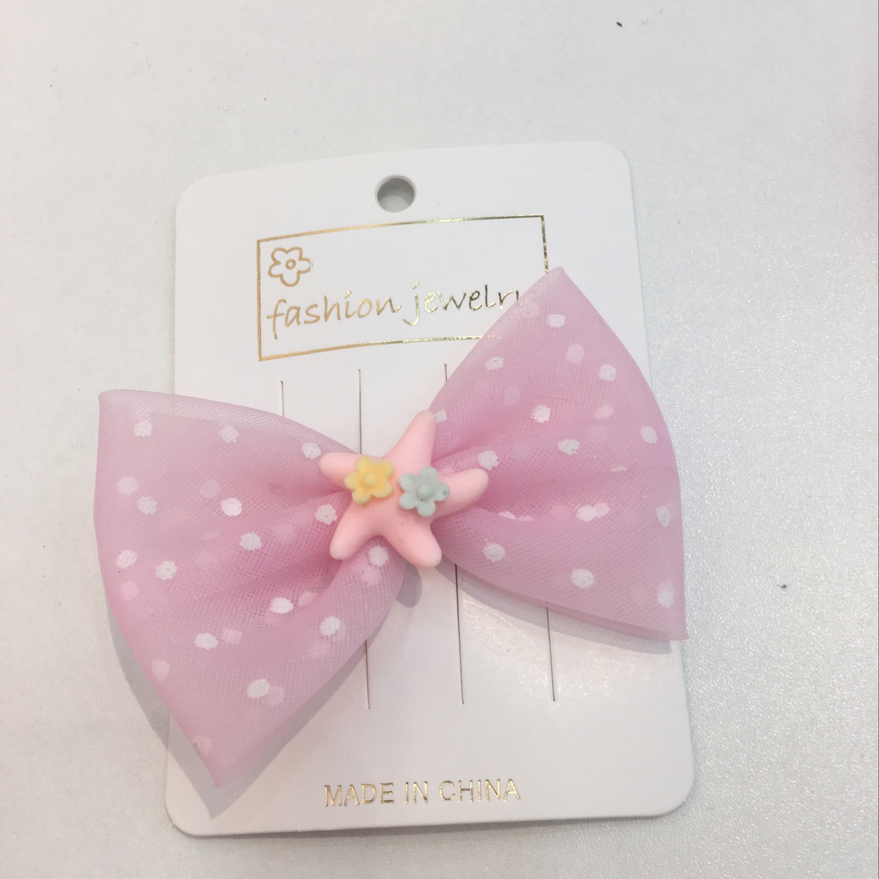 Starfish bow factory direct sales classic hairpin fashion trend can not match the pink bow thumbnail