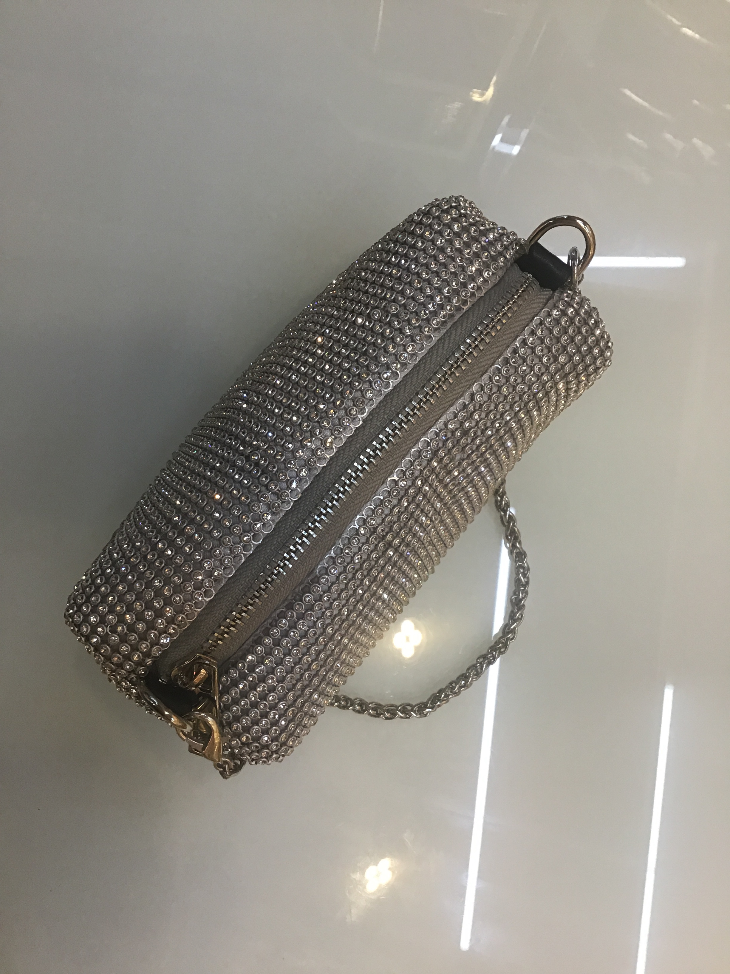 Hand-Made Hand Crossbody Bag With Aluminum And Diamond For Women Dinner Evening Dress Bag Specification drawing