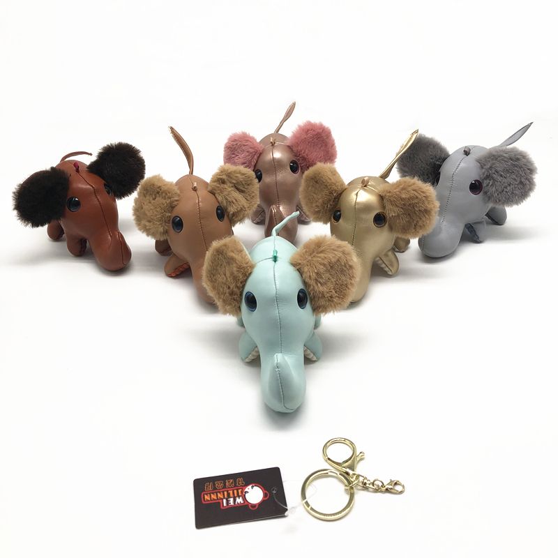 Elephant plush toy keychain children's schoolbag pendant Cute elephant doll pendant boutique doll supply