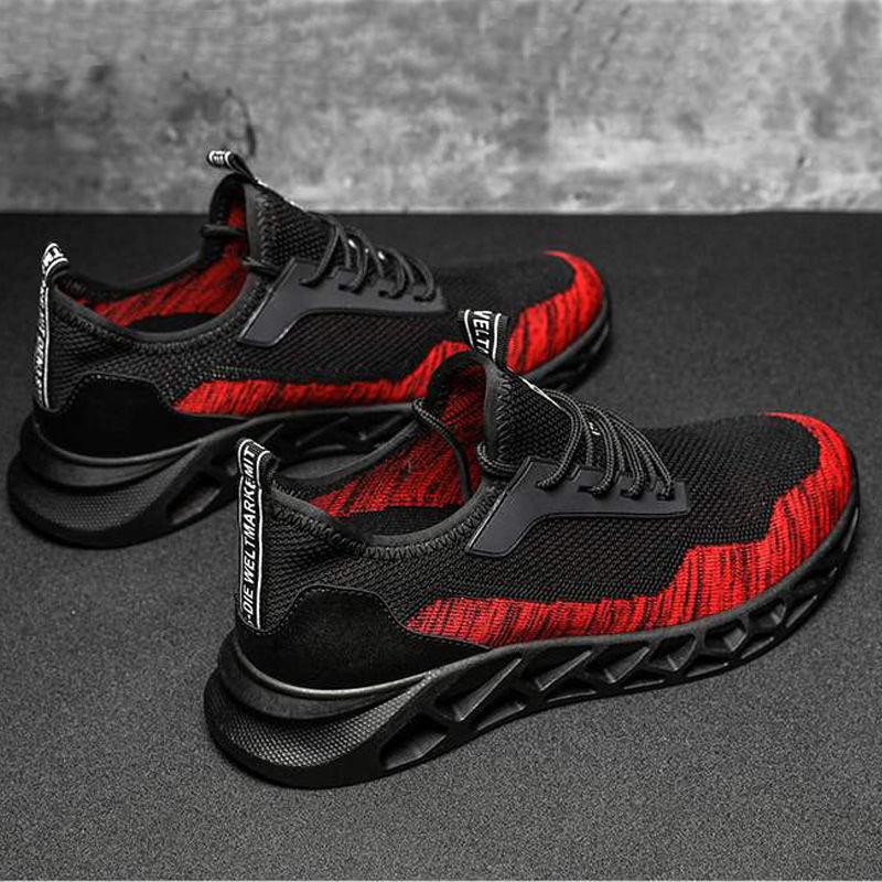 2020 Lightweight casual shoes, anti-slip, shock-absorbing, hollowed-out flying woven men's shoes, one-foot live-streaming sports shoes, best-selling running shoes details Picture