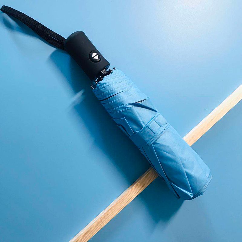 新款全自动素色黑胶晴雨伞折叠三折伞定制广告logo防晒遮阳详情图10