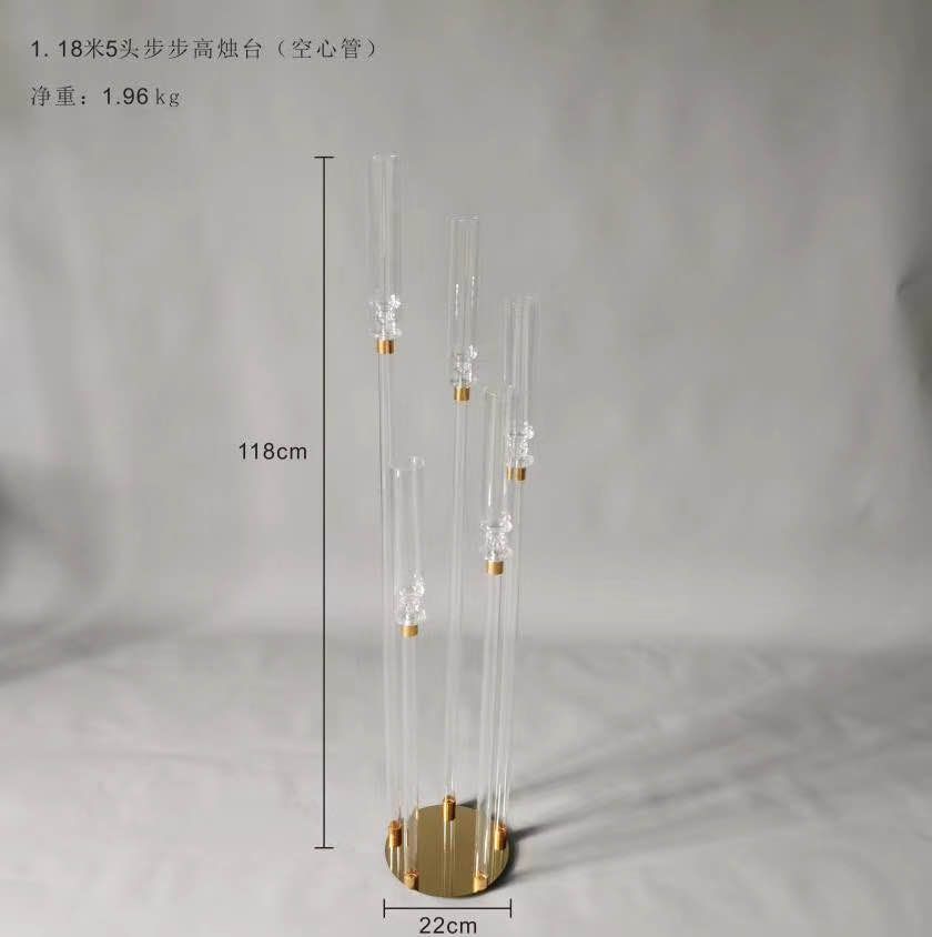 Yifan Craft 1.18-meter 5-head step-high hollow tube candlestick
