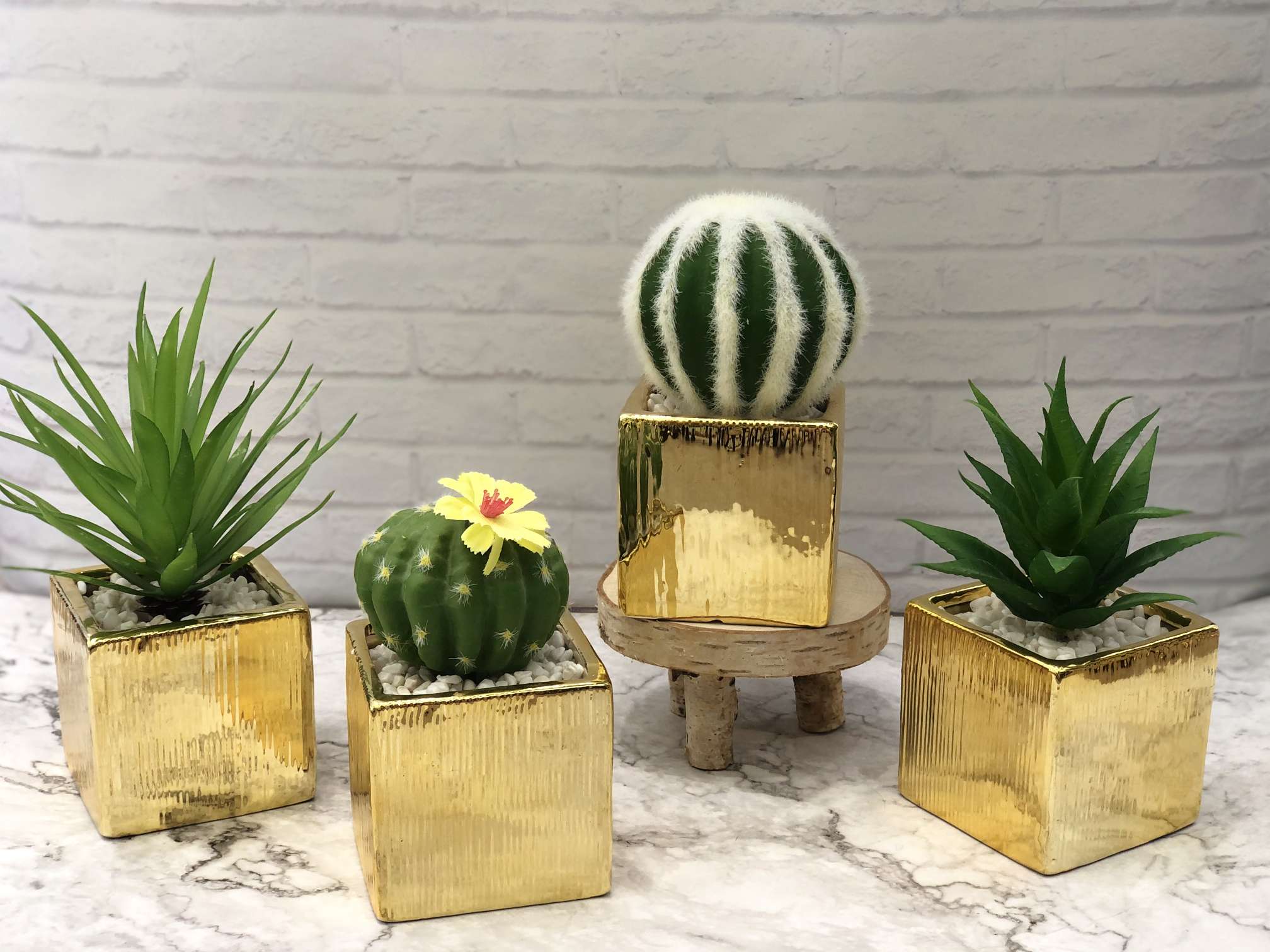 Hanlv simulation succulent plant potted plants, ceramic gold-plated creative succulent potted plants, a bestseller in foreign trade undefined