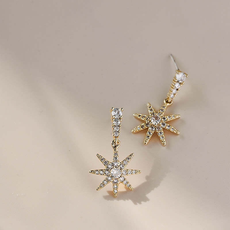 2020 new copper-plated slightly inlaid zircon octagonal earrings, trendy and versatile earrings for female Internet celebrities, made of 18k real gold