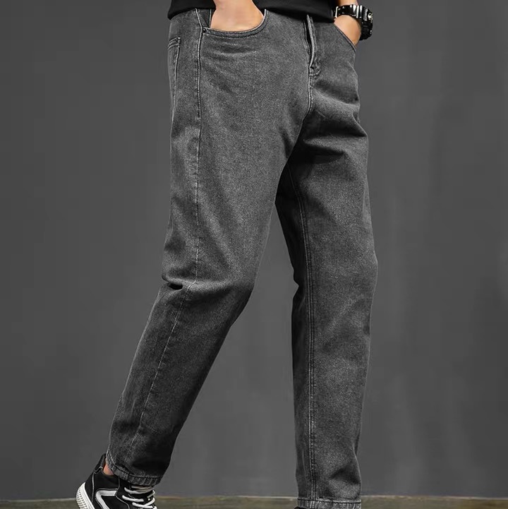 Hot style high stretch jeans in autumn 2020 popular logo slim-fit short trousers for men summer casual long trousers for men 45 thumbnail