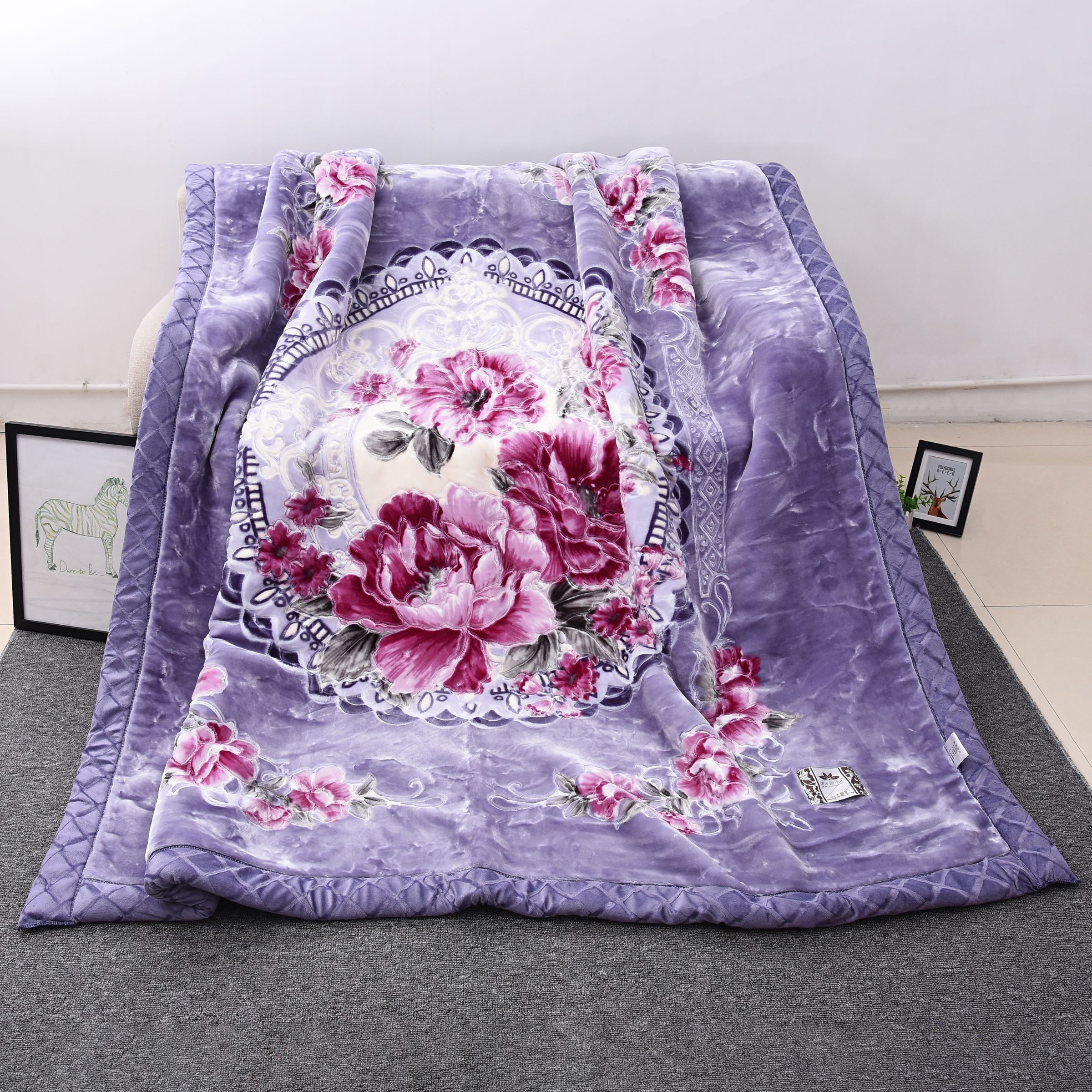 Yiwu quality products Factory direct sales double-layer thickened children's blankets, Raschel blankets, 6kg cover blankets details Picture