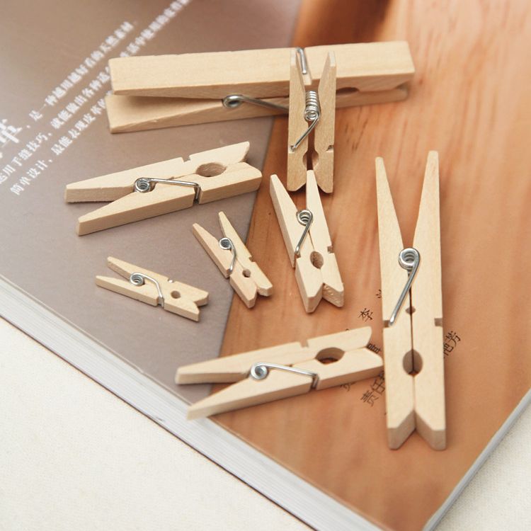 卡卡五金 5293吸塑包装本色小木夹30mm DIY创意原木照片木夹子细节图