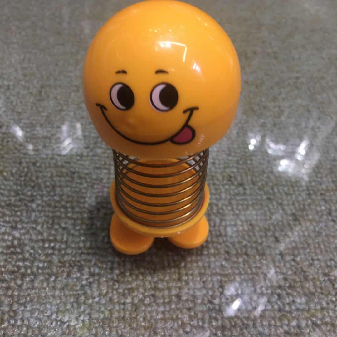 Pretty Stress Relief Emoji Bobblehead Cartoon Personality Car Decoration Car Spring Smiley Jewelry details Picture