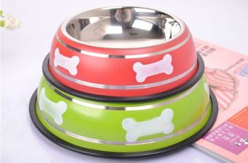 Factory direct sales of stainless steel pet bowls, dog bowls and colored bowls detail image 2