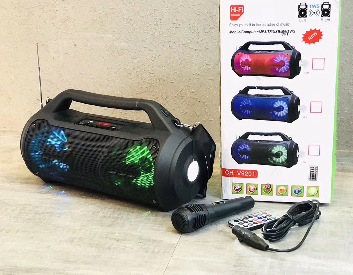 V9201 has a bluetooth speaker with a microphone thumbnail