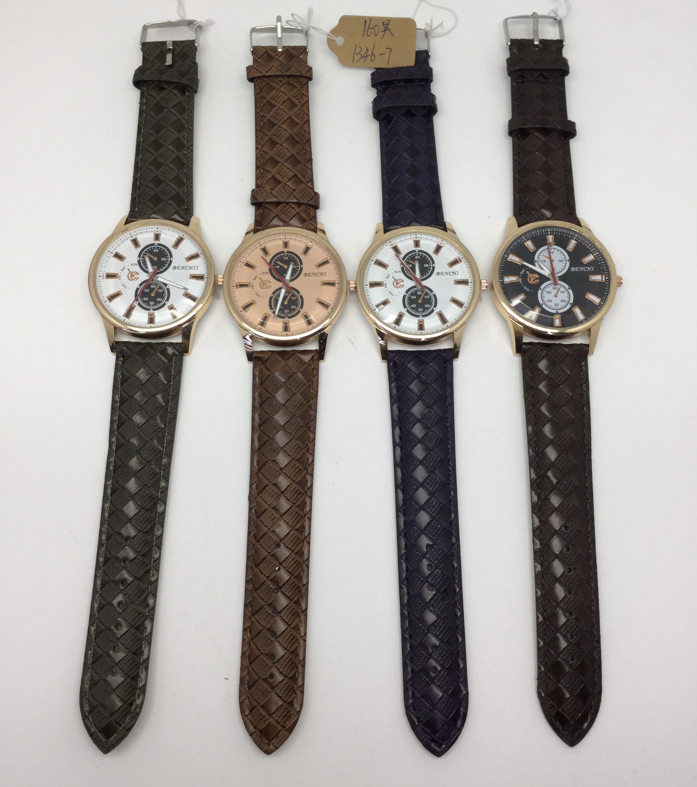 New fashionable men's leather watches for export and domestic sales, wholesale men's quartz watches details Picture