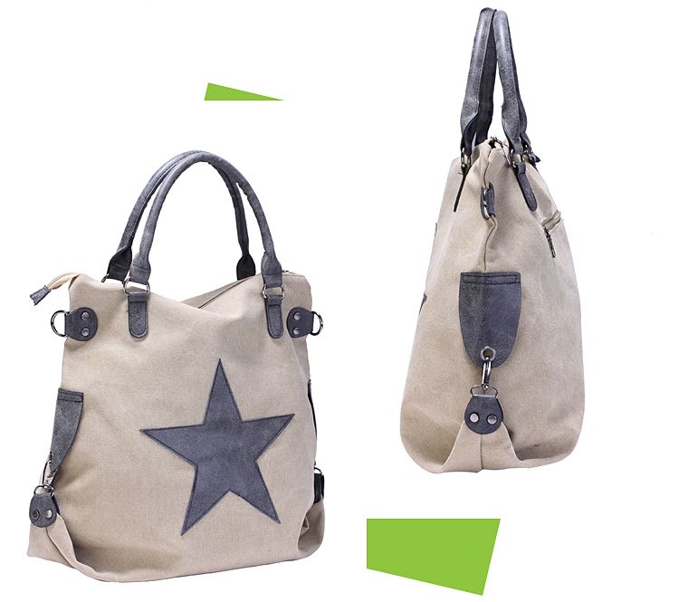 2新品磨砂皮料休闲五角星水洗帆布单肩斜挎包跨境平台货源详情图2