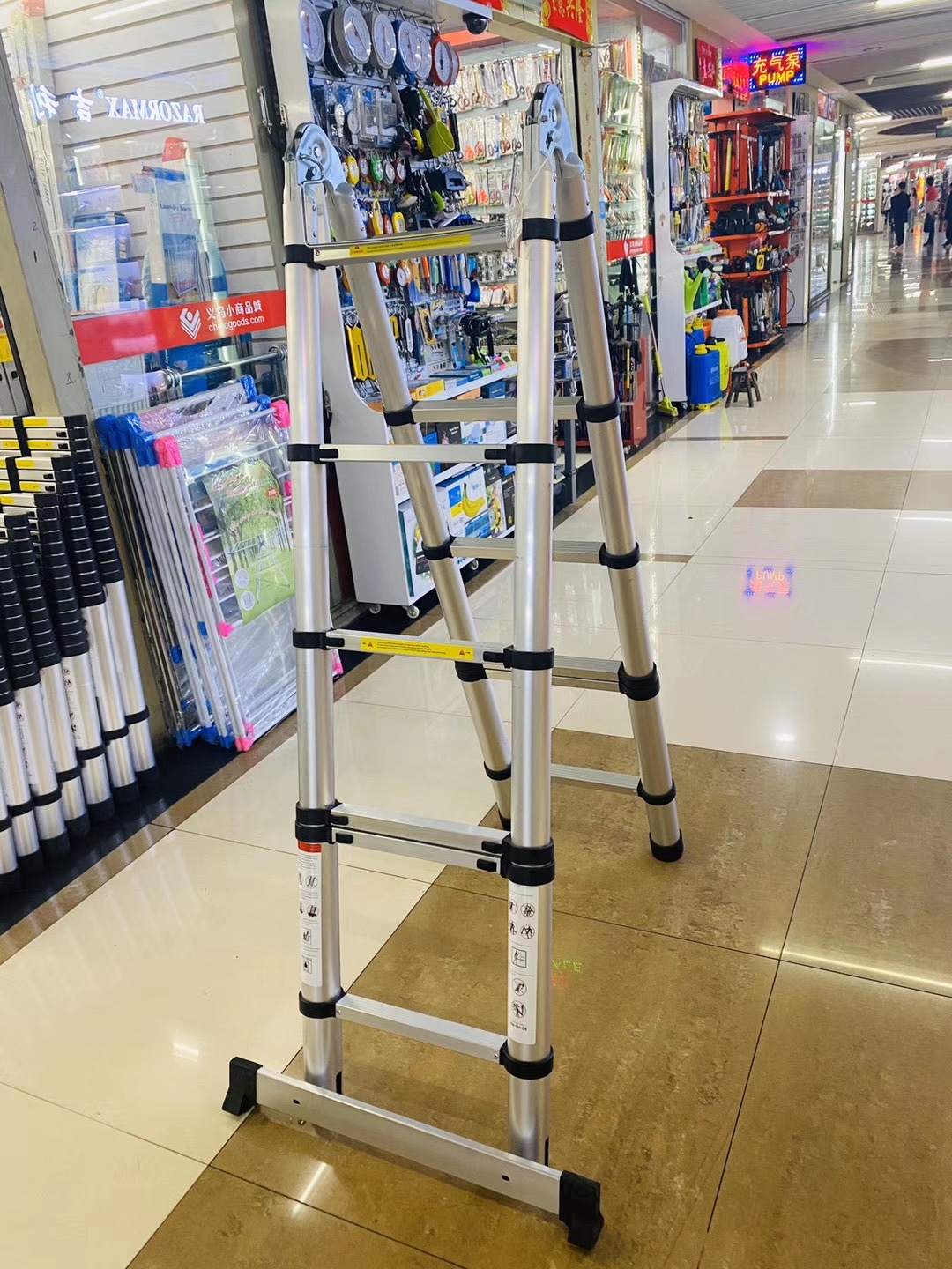 铝合金梯，伸缩梯，关节梯，单梯，两用梯，家用梯，梯子4.4m详情图6