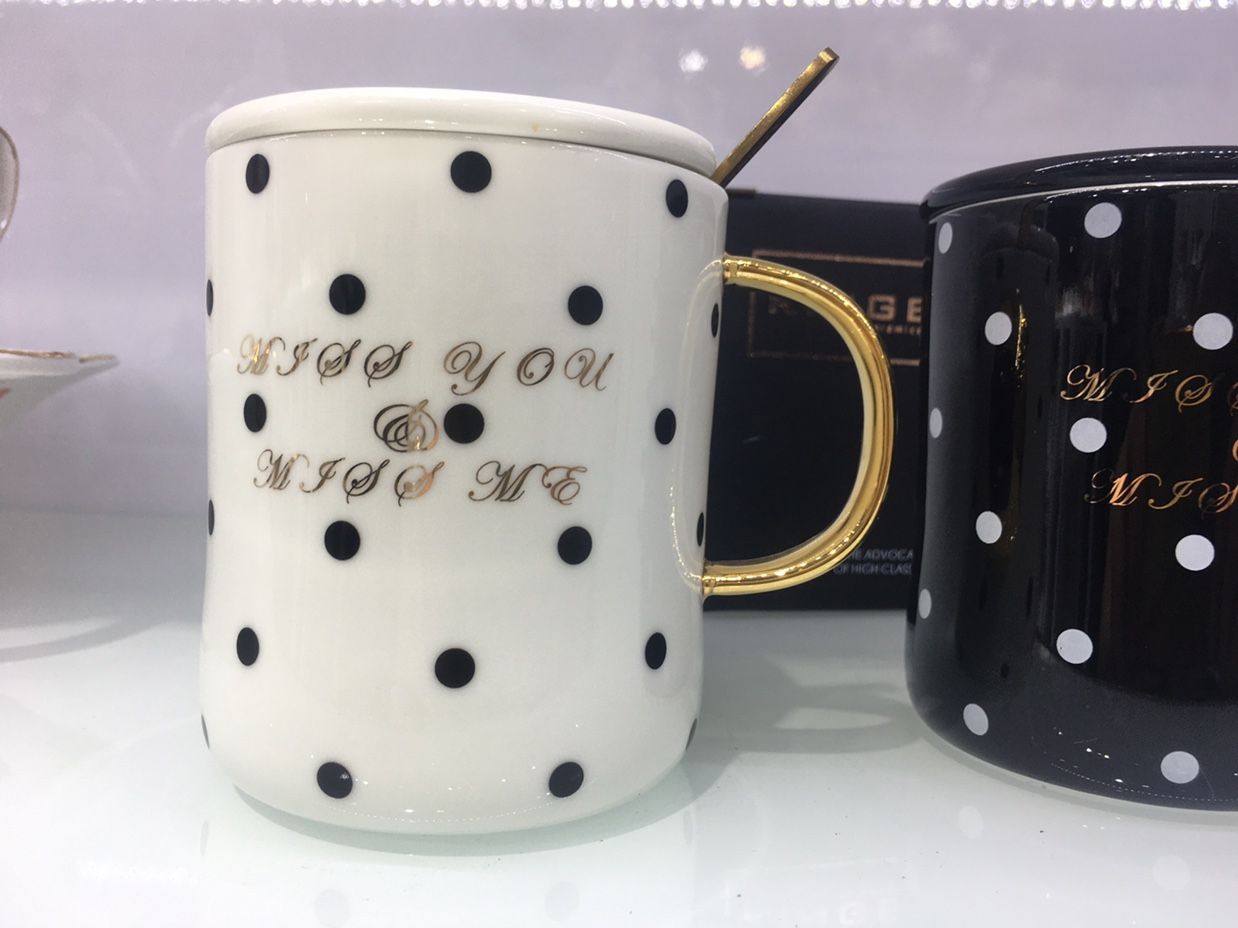 特价陶瓷盖杯礼品杯ins手把包金含盖含金勺含彩盒礼品日用品详情图1