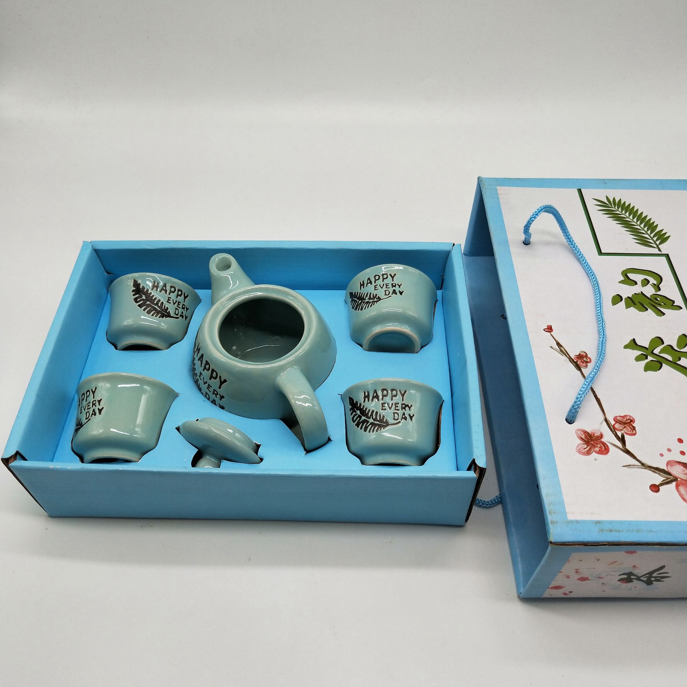 日式手绘壶套装茶具套装创意色釉茶具套装陶瓷礼品茶具详情图2