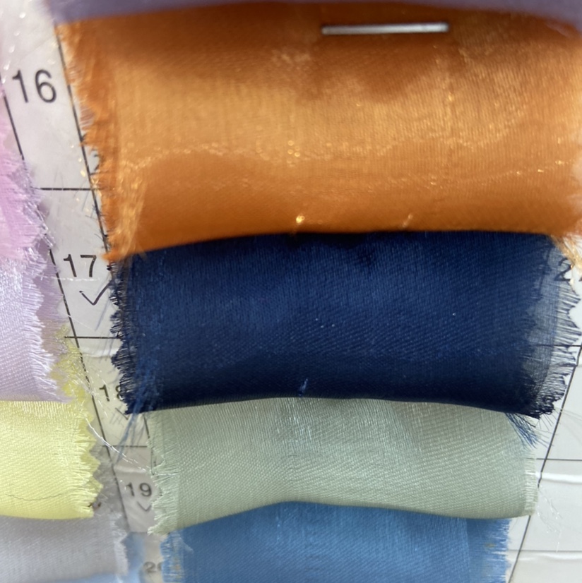 Inky Blue Breeze Satin Clothing Fabric New Fabric Kapok Seersucker Wood Cotton Gauze Flowing Gauze Cloth Dress