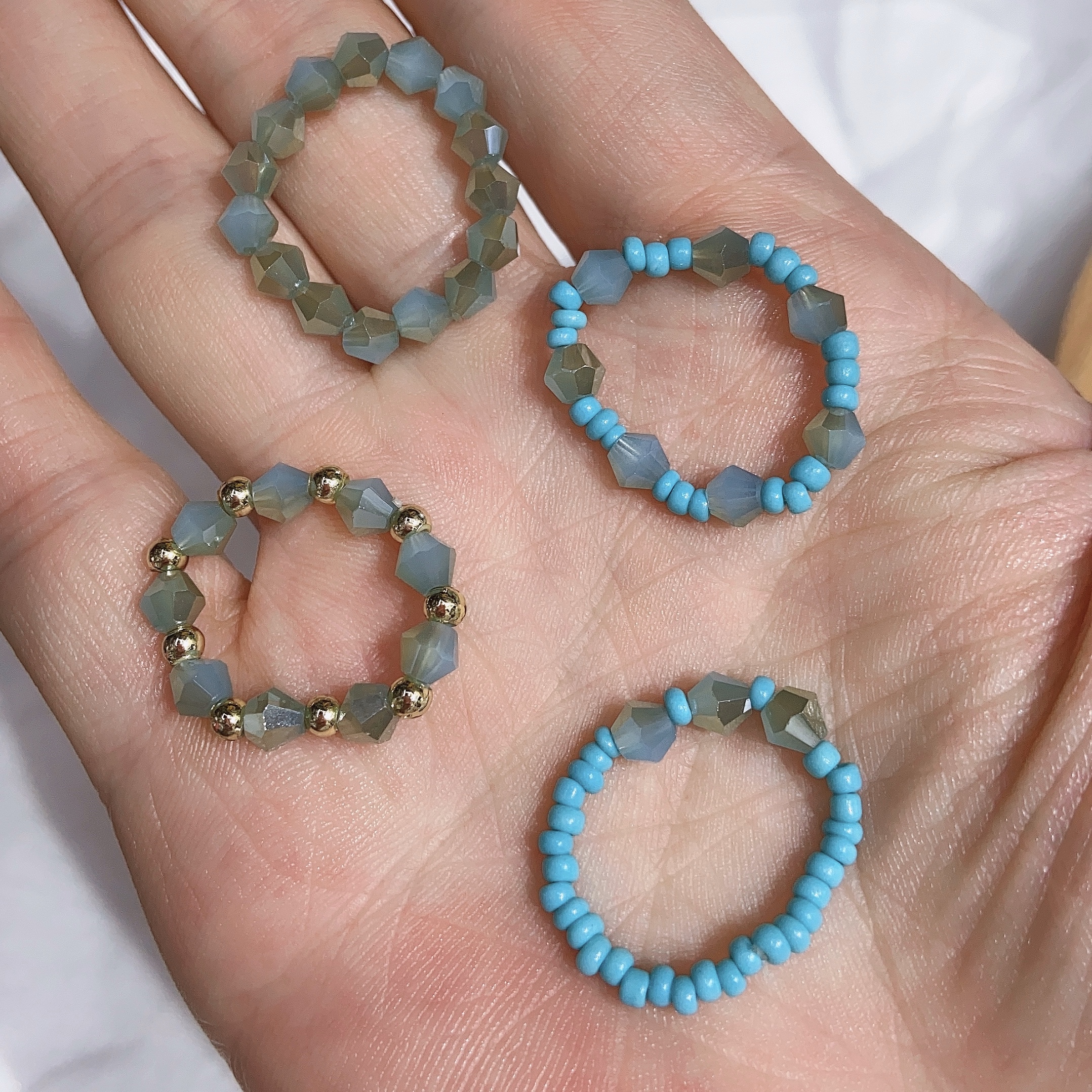 Crystal rice bead ring details Picture