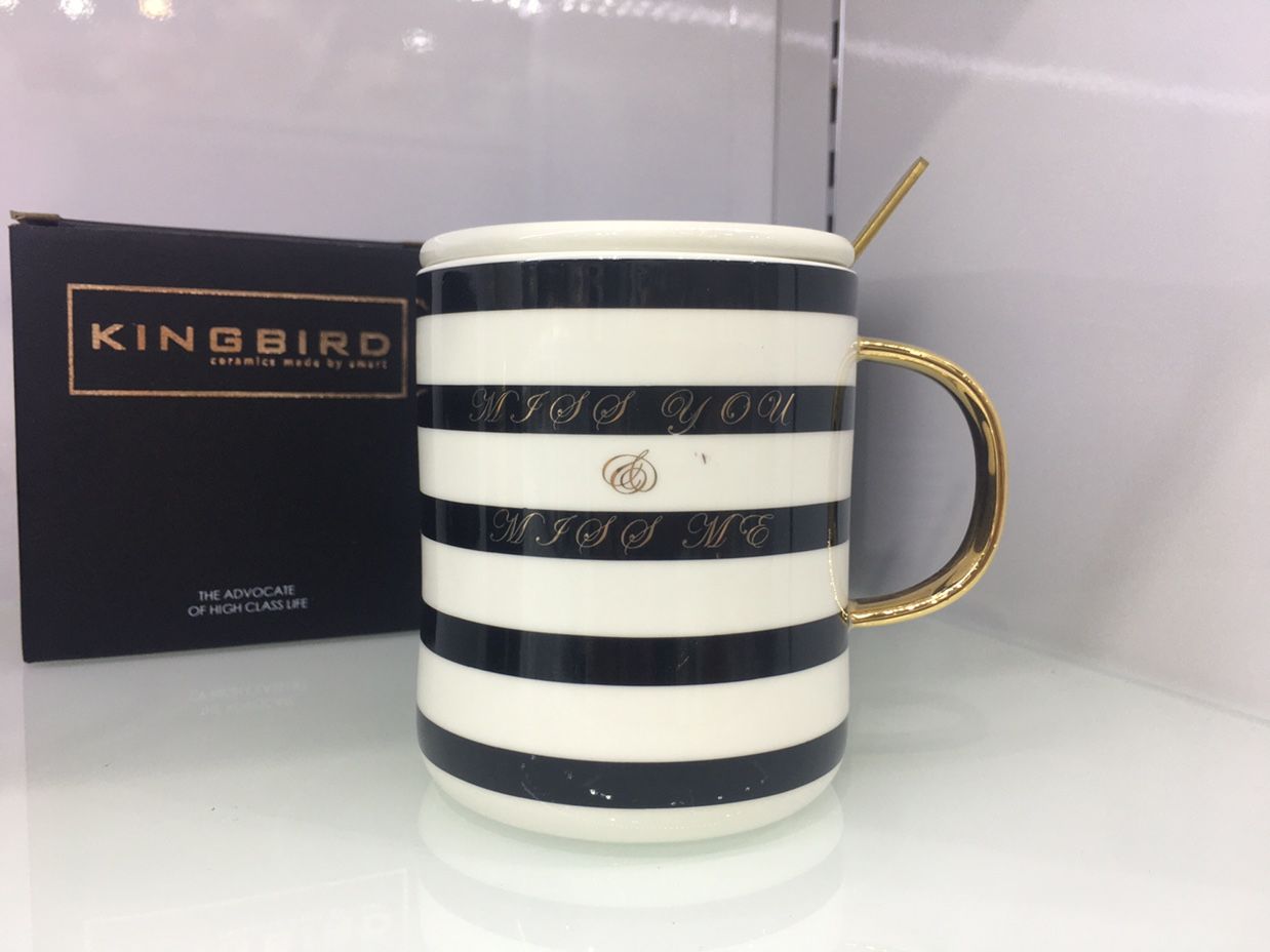特价陶瓷盖杯礼品杯ins手把包金含盖含金勺含彩盒礼品日用品详情图2