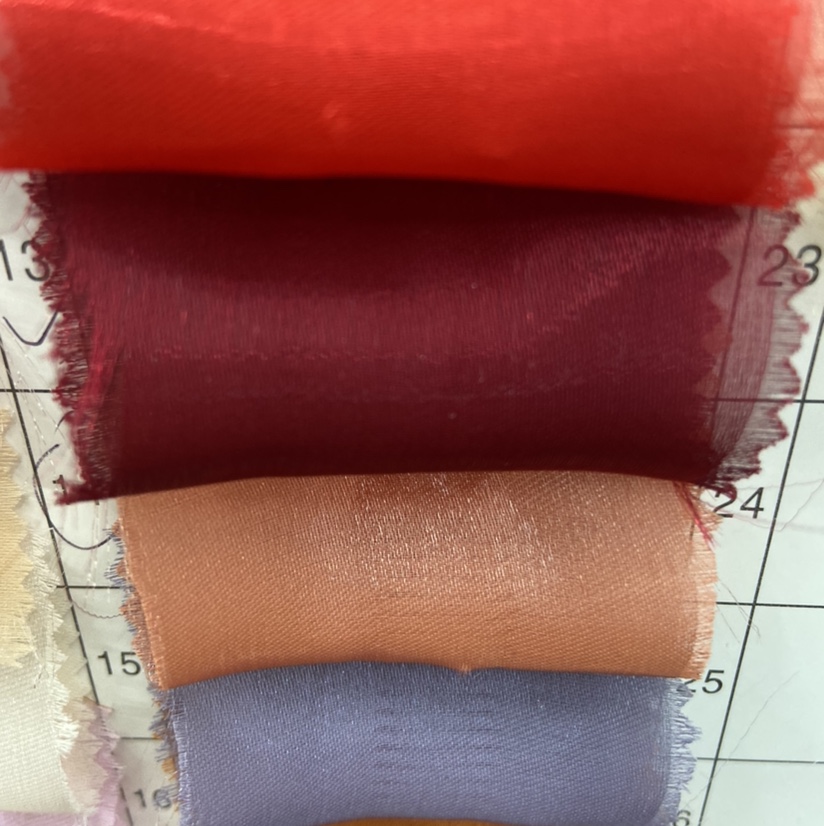 Dark Red Breeze Satin Clothing Fabric New Fabric Kapok Seersucker Wood Cotton Gauze Flowing Gauze Cloth Dress