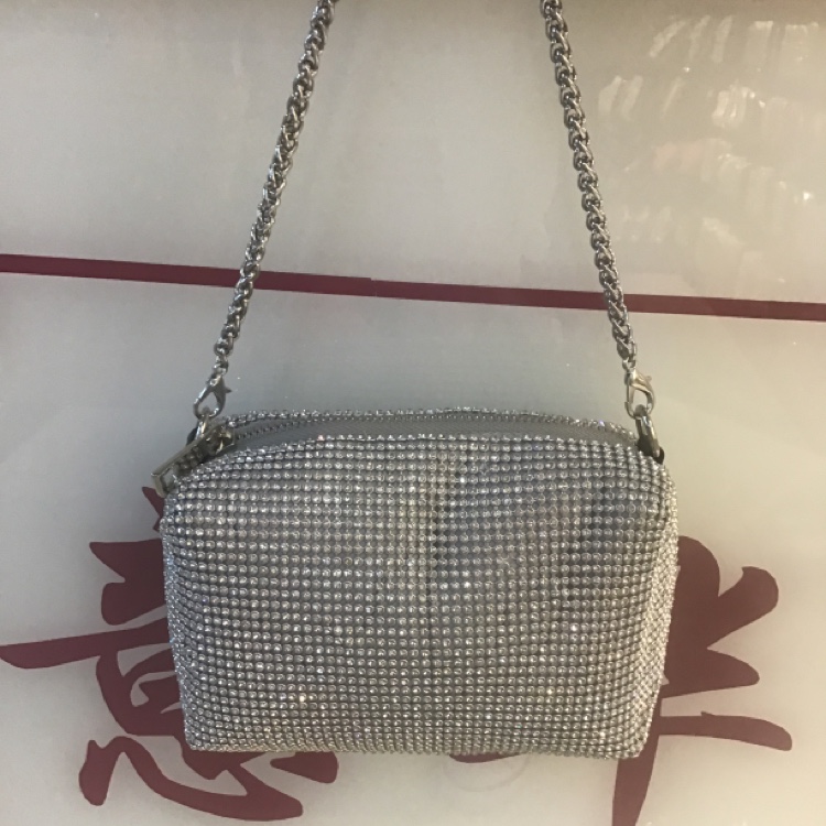 Hand-Made Hand Crossbody Bag With Aluminum And Diamond For Women Dinner Evening Dress Bag
