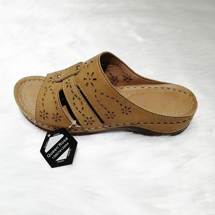 New design hot sell PU wedge slipper shoes详情图2