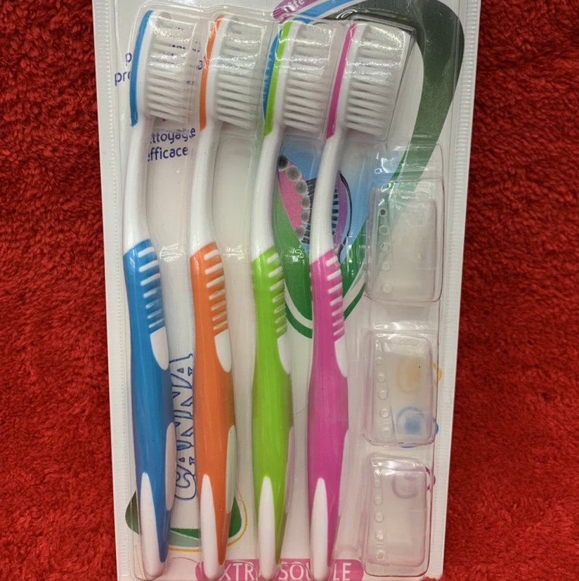 Four Pieces Of Plastic Toothbrush For Personal Care Oral Cleaning Care