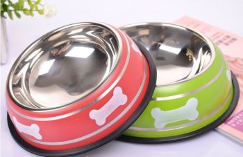 Factory direct sales of stainless steel pet bowls, dog bowls and colored bowls detail image 1