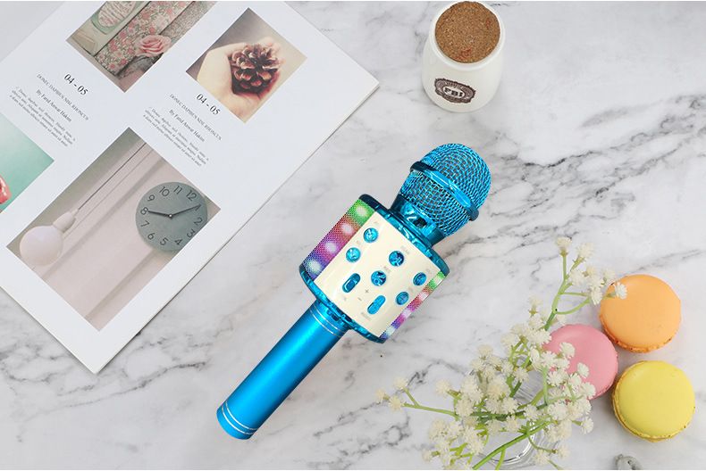 厂家直销858L麦克风带灯话筒 自带音响k歌宝蓝牙无线电容麦克风详情图4