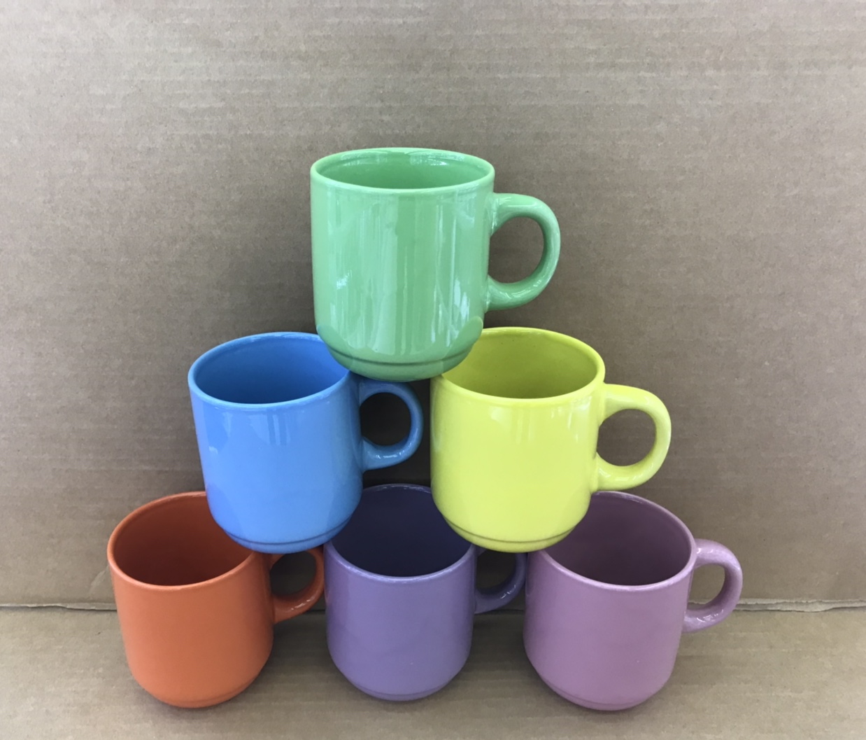 11oz export South American colored glazed cup
