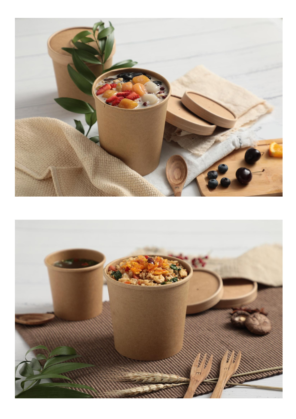 Food Grade Disposable Porridge Bucket Take-Out Box Kraft Paper Soup Bucket Porridge Cup Paper Bowl Soup Cup Application Scenario