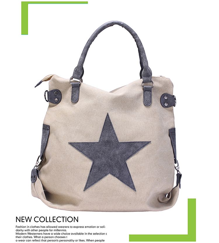 2新品磨砂皮料休闲五角星水洗帆布单肩斜挎包跨境平台货源详情图1