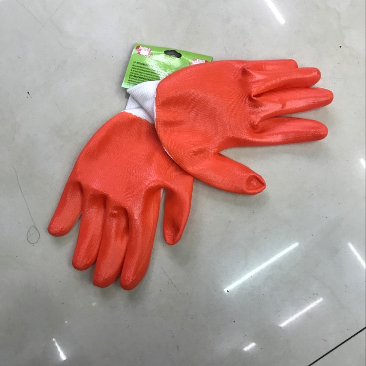 Protective Gloves White Orange details Picture